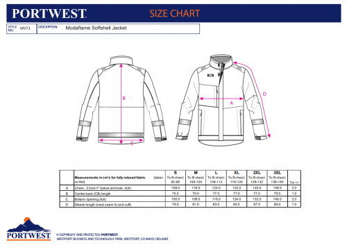 Jacheta Softshell Modaflame , navy, regular, Portwest